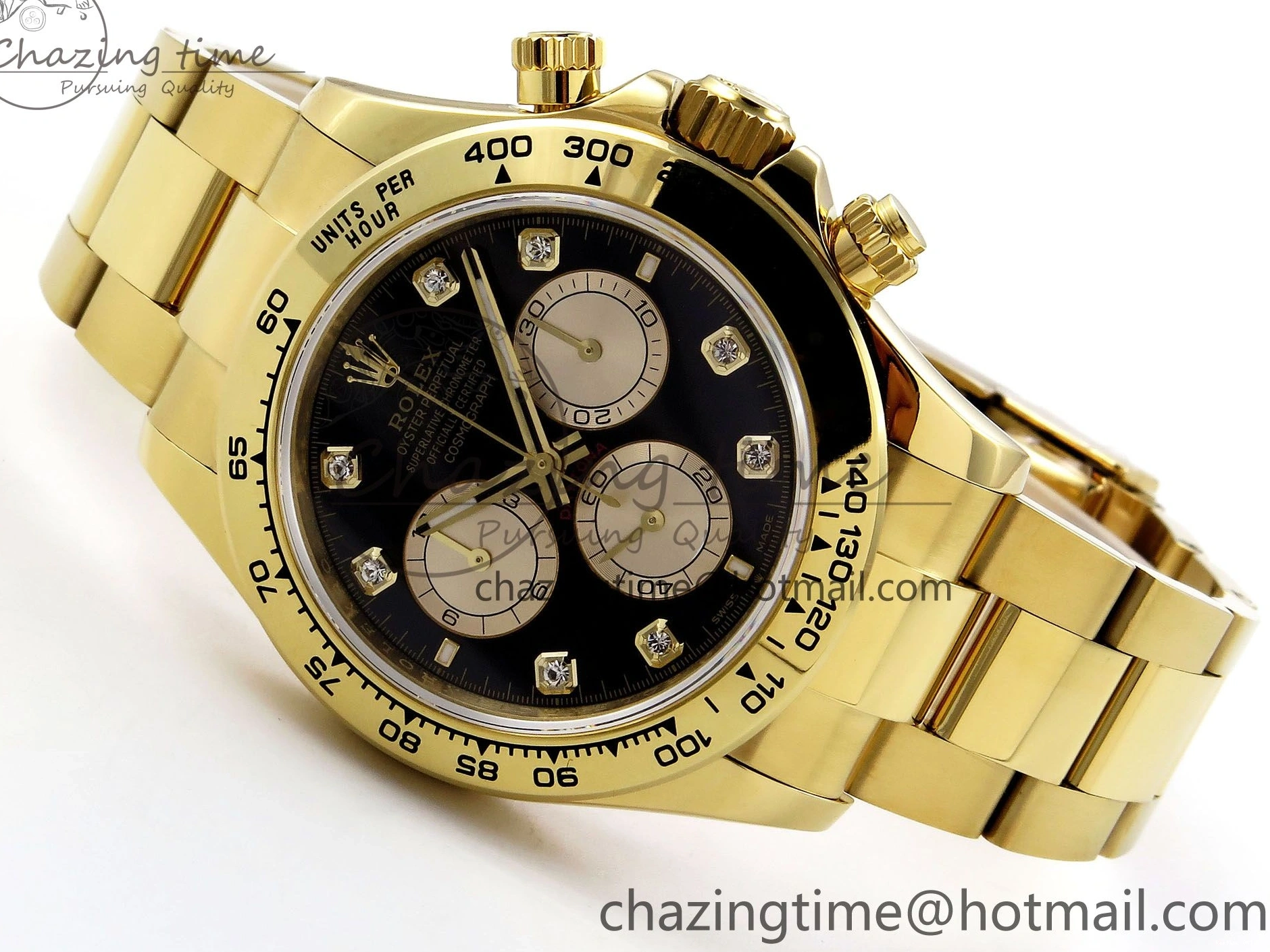 0601 Daytona 126508 QF 1:1 Best Edition Black YG Diamonds Dial on YG Braclet SH4131 V WeatherProof 1314